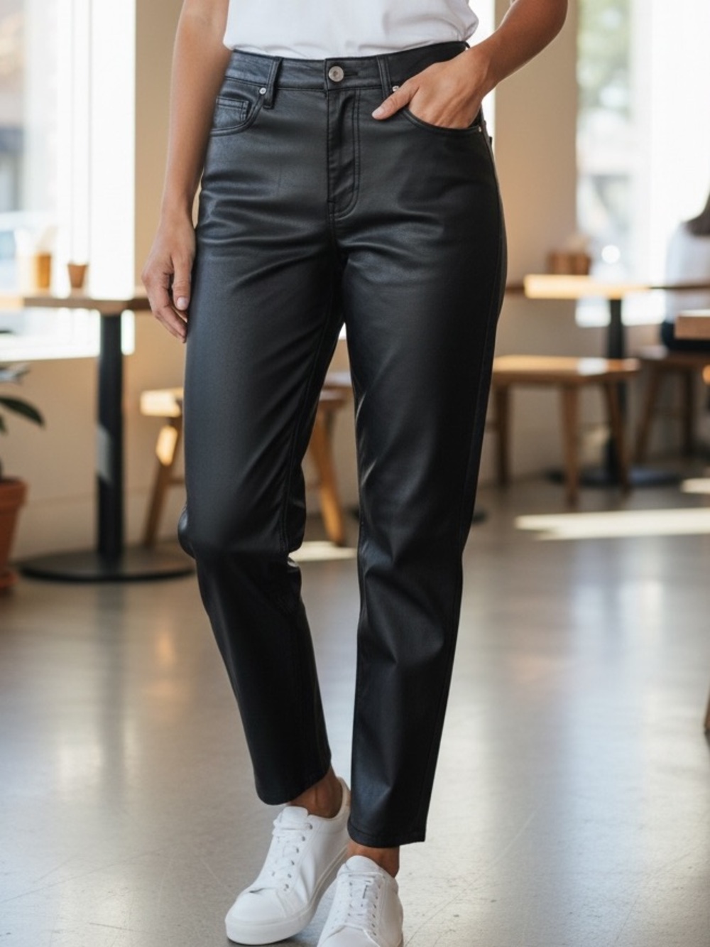 Wilfred Faux Leather Pants Black High Rise Size 4 Aritzia